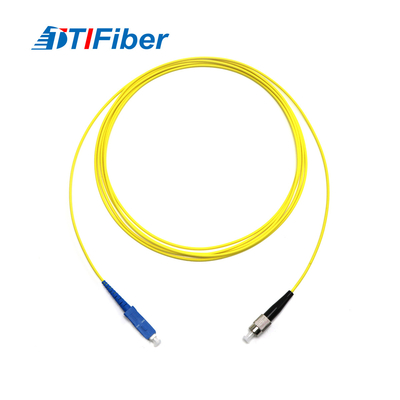 Ftth Fc Sc Single Mode Fiber Optic Patch Cord Simplex / Duplex Pvc Lszh Kuning