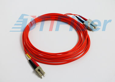 SC / UPC ke LC / UPC Duplex Fiber Optic Patch Cord mode pengkondisian dengan kabel G657A