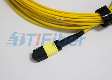 Singlemode 12 Core MPO Fiber Optic Patch Cord Dengan Konektor LC / UPC