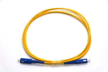 Kabel Fiber Patch Mode Tunggal Kuning 9/125 Konektor SC / UPC Panjang Disesuaikan
