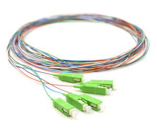 SC / APC Pigtail Fibra Optical 6 Fiber SM Multi Warna 3 Meter Panjang ROHS Bersertifikat