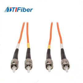 Duplex Multimode Fiber Patch Cord, Kabel Serat Optik 62.5 / 125 ST / ST Tahan Lama