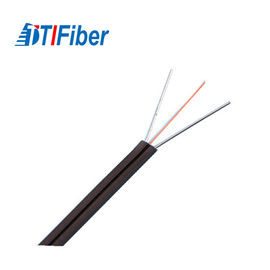 FTTH 2 Core Fiber Optic Drop Cable LSZH Jacket Self Supporting Outdoor Disesuaikan