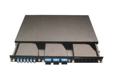 1.2mm Simplex / Duplex 1U MPO Patch Panel untuk SC, LC MPO Cassette