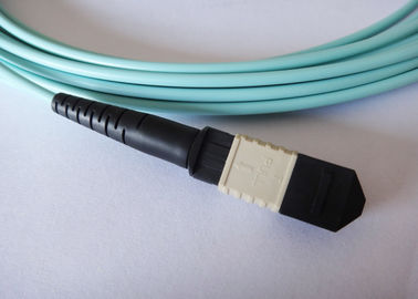 OM3 / OM4 MPO Fiber Optic Patch kabel untuk Active Perangkat Pemutusan