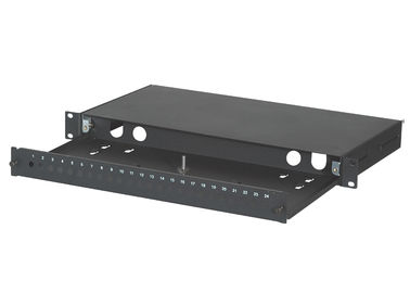 24port FC Slidable Kotak Terminal Fiber Optik, Fiber Patch Panel untuk SC Adapter