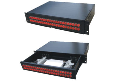24port FC Slidable Kotak Terminal Fiber Optik, Fiber Patch Panel untuk SC Adapter