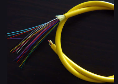 jaket kuning 12 inti kabel serat optik Distribusi Indoor dengan Kabel 0.9mm