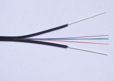 Mode tunggal FTTH Drop Fiber Optic Cable dengan Steel Wire / FRP Strength Member