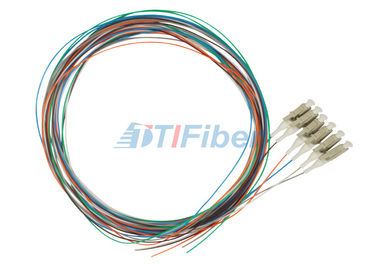 Penyambungan LC Multimode Fiber Optik Pigtail, 0.9mm 12 warna Kabel Fiber