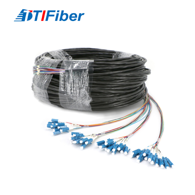 LC SM 48 Core Waterproof Fiber Optic Pigtail Patch Cord Untuk FTTH FTTX