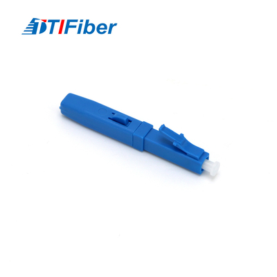Ftth Drop Cable Konektor Cepat Optik LC Single Mode Blue Field Assembly