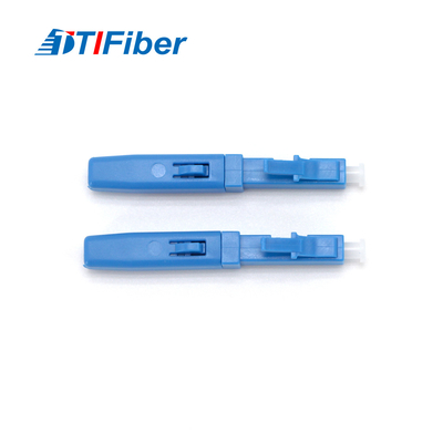 Ftth Drop Cable Konektor Cepat Optik LC Single Mode Blue Field Assembly