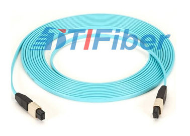 12 Core OM3 OM4 MPO Kabel Multimode Fiber Patch untuk Jaringan Telekomunikasi