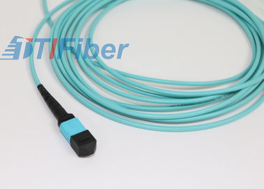 12 Core OM3 OM4 MPO Kabel Multimode Fiber Patch untuk Jaringan Telekomunikasi