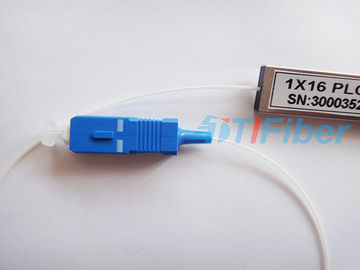 1X16 Tabung Baja Jenis Mini Fiber Optic PLC Splitter Dengan SC / APC Connector