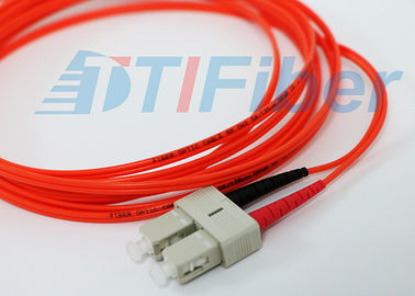 SC / UPC ke LC / UPC Duplex Fiber Optic Patch Cord mode pengkondisian dengan kabel G657A