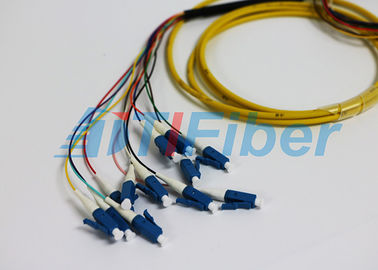 SC / UPC ke LC / UPC kabel kabel serat optik Multi mode 12 Core LSZH Jacket