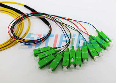 SC / UPC ke LC / UPC kabel kabel serat optik Multi mode 12 Core LSZH Jacket