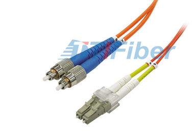 FC / PC ke LC / PC OM3 multimode kabel serat patch, kabel duplex duplex patch