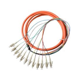 Oranye 12 inti SC UPC kabel serat optik dengan CE, kabel serat patch multimode