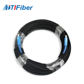 Simplex FTTH Drop Cable SC / UPC Kabel Patch Serat Optik Dengan Jaket LSZH Hitam / Putih