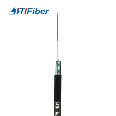 Kabel serat optik 12core 24core 48core SM G652D Diameter luar 7.0mm kawat baja PE kabel serat kulit hitam