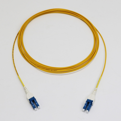 Kerugian Rendah LC Uniboot Duplex Singlemode G657.A1 BendInsensitive Duplex 2mm LSZH 0.15dB Kabel Patch Serat Kuning