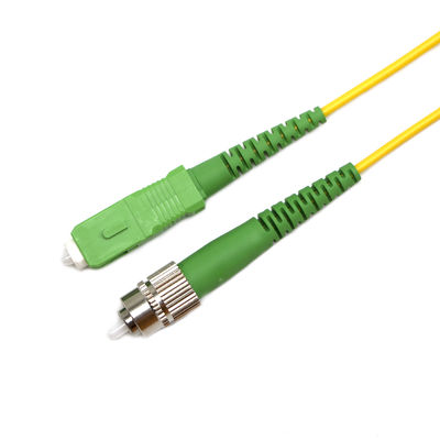 Desain Baru Diuji Singlemode Simplex 3 5 10M SC / APC - FC / APC FTTH OFNP Fiber Optic Patch Cord