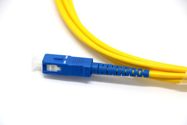 Kabel Fiber Patch Mode Tunggal Kuning 9/125 Konektor SC / UPC Panjang Disesuaikan