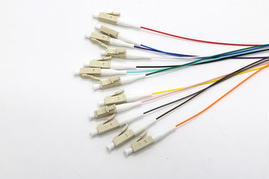 Kabel Fiber Optic Pigtail terbuka 12 Cores Konektor LC / APC Panjang Disesuaikan