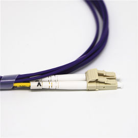 OEM OM4 Multimode Duplex Fiber Optic Patch Cord Dengan Konektor LC / UPC