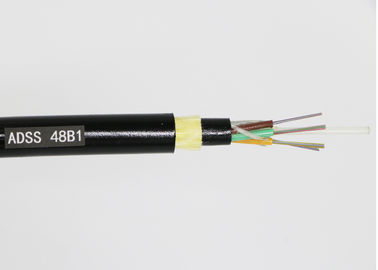 ADSS Kabel Multimode Fiber Optik Non Lapis Baja Outdoor Dengan Selubung Tunggal