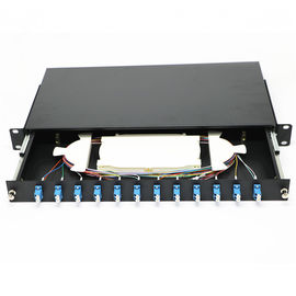 12 Port Duplex Rack Mount Box Terminal Fiber Optik 19 Inch Struktur Standar