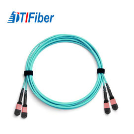 Indoor MPO Batang Kabel Serat Optik Kabel Patch Dengan Konektor Perempuan Ke MPO Perempuan