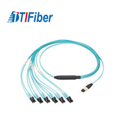 10 Gigabit 50/125 Multimode Fiber Optic Patch Memimpin OM4 Female 8 Core Jumper Cord