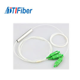 Tabung Baja Jenis Fiber Optic Splitter 1/8 1/4 1/2 0.9mm Dengan SC / UPC APC Connector