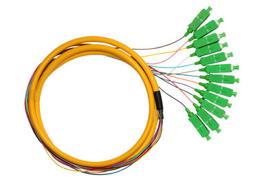 SC UPC APC Bundle optik Fiber Pigtail, Kuning / Oranye Single Mode Pigtail