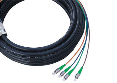 4cores Waterproof Fiber Optic Pigtail dengan SC konektor UPC, kabel hitam