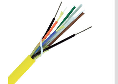 jaket kuning 12 inti kabel serat optik Distribusi Indoor dengan Kabel 0.9mm
