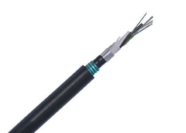 PE Jacket GYTA kabel serat optik dengan Steel Central Strength Member