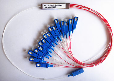 1 × 16 PLC Singlemode Fiber Optic Splitter dengan Steel Tube Paket