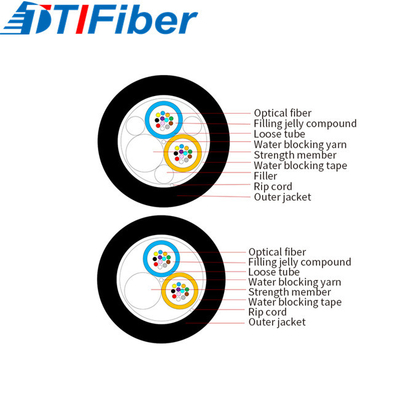4 6 8 12 16 24 Inti Kabel Serat Optik GYFY G652D Duct Dengan PE Sheath