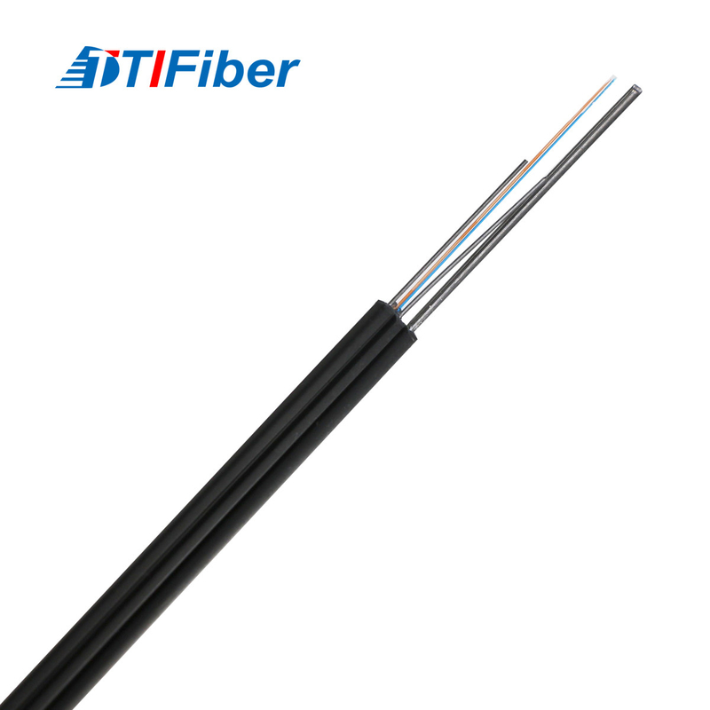FTTH 4 Core G657A1 G657A2 Gjyxch Kabel Drop Fiber Optik Datar Didukung Sendiri