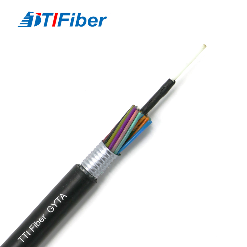 2 - 144 Core SM G652D GYTA Kabel Serat Optik Bawah Tanah Lapis Baja